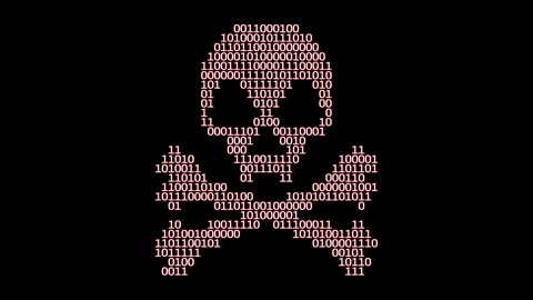Computer virus binary numbers Stock Footage 170761502