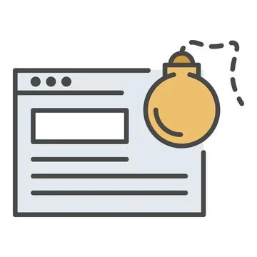 Computer virus bomb icon color outline vector Stock Illustration
