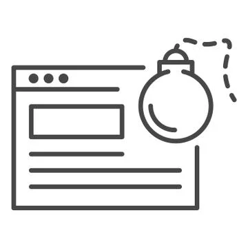 Computer virus bomb icon, outline style Illustrazione stock