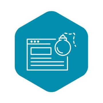 Computer virus bomb icon, outline style Stock Illustration