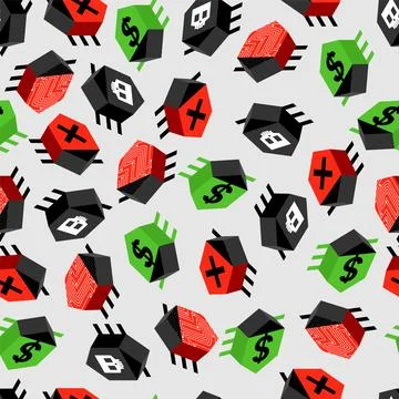 Computer virus bug pattern seamless. Spyware for your pc background. Networ.. 스톡 일러스트