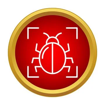 Computer virus bug scanning detection icon cybersecurity 스톡 일러스트