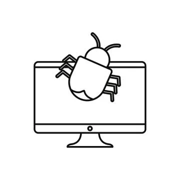 Computer virus bug white background Stock Illustration