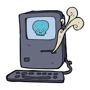Computer virus cartoon 스톡 일러스트