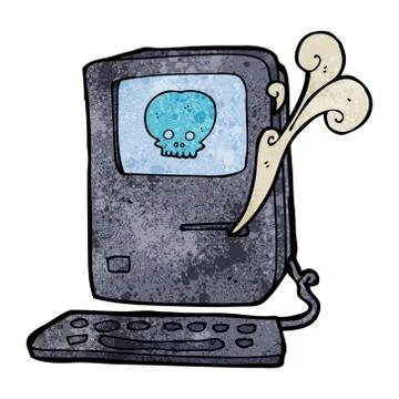 Computer virus cartoon 스톡 일러스트