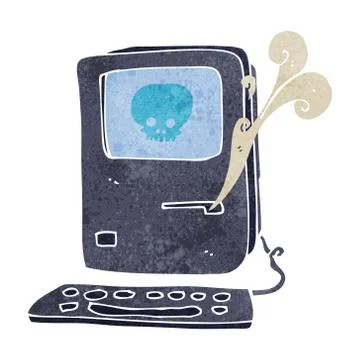 Computer virus cartoon 스톡 일러스트