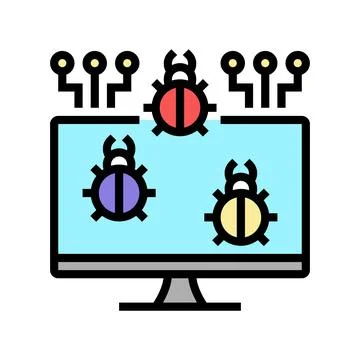 Computer virus color icon vector illustration Stock Illustration