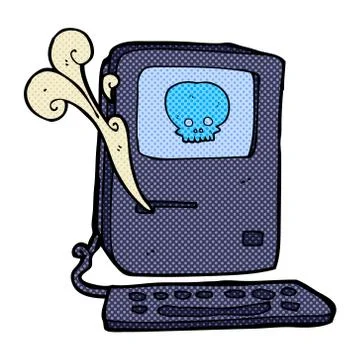 Computer virus comic cartoon Stock Illustration