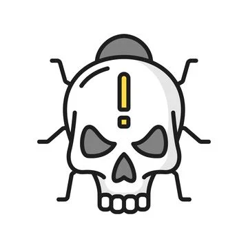 Computer virus concept. Hacker attack detected Illustrazione stock