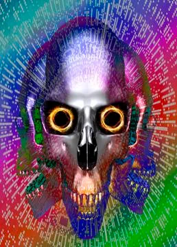 Computer virus, conceptual artwork Illustrazione stock