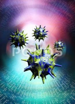 Computer virus, conceptual artwork Stock Illustration