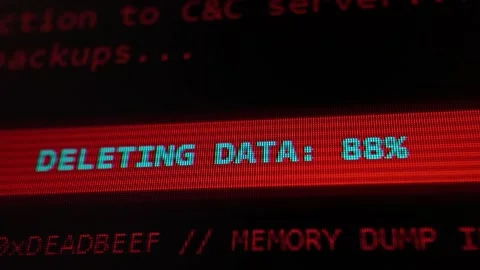 Computer Virus - Deleting Data Video stock 342723977