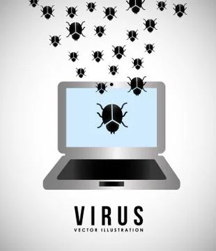 Computer virus design, vector illustration eps10 graphic Stock Illustration