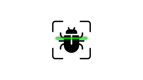 Computer virus detection animation showing scanning process of malware icon.. Stock Footage 346498217