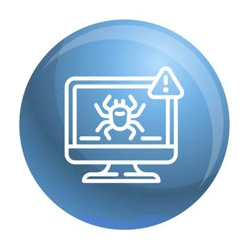 Computer virus detection icon, outline style 스톡 일러스트