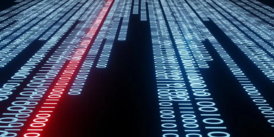 Computer virus encryption Digital binary data and secure data concept abstrac Stock Illustration