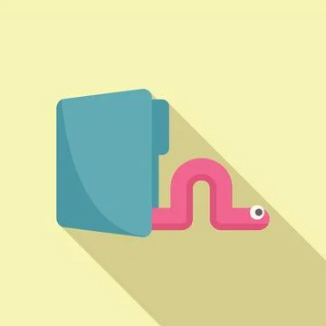 Computer virus entering folder threatening data security Stock Illustration