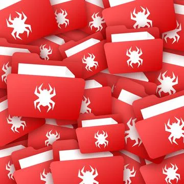 Computer virus on file. Virus protection. Flat icon. Vector stock illustration Stock Illustration