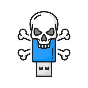 Computer virus on flash drive, danger of infection Stock Illustration