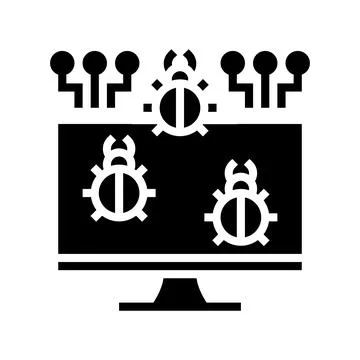 Computer virus glyph icon vector illustration Stock Illustration