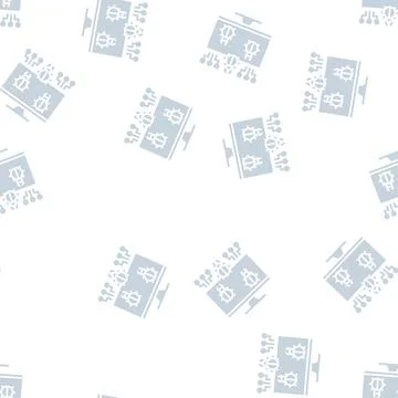 Computer virus glyph seamless pattern Illustrazione stock