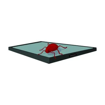 Computer virus icon in cartoon style isolated on white background. Hackers and 스톡 일러스트