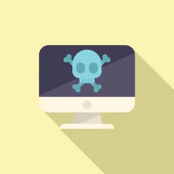 Computer virus icon flat vector. Alert email Stock Illustration