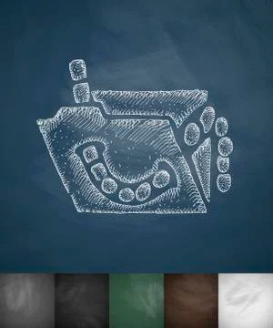 Computer virus icon. Hand drawn vector illustration Illustrazione stock