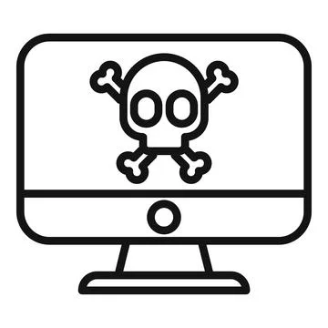 Computer virus icon outline vector. Alert email Stock Illustration