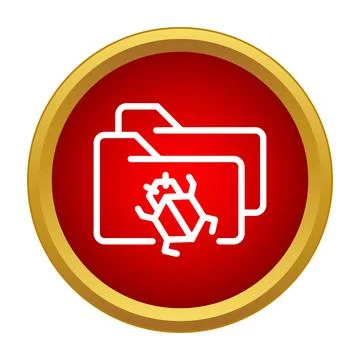 Computer virus infecting digital folder with bug icon Illustrazione stock