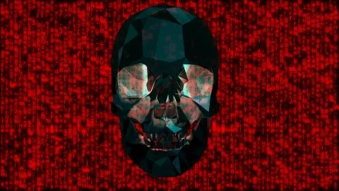 Computer Virus Infection Hacker Concept Red Stockillustratie