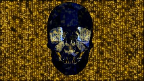 Computer Virus Infection Hacker Concept Yellow Stockillustratie