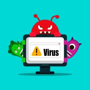 Computer virus internet security attack, vector illustration Stock Illustration