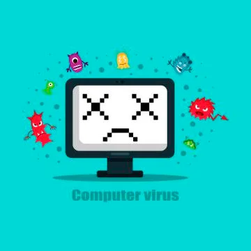 Computer virus internet security attack, vector illustration Stock Illustration
