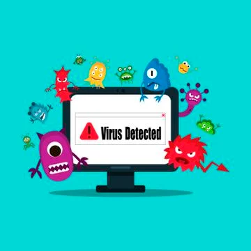 Computer virus internet security attack, vector illustration Stock Illustration