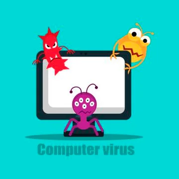Computer virus internet security attack, vector illustration Stock Illustration