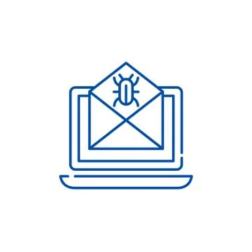 Computer virus line icon concept. Computer virus flat vector symbol, sign Illustrazione stock