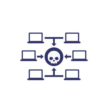 Computer virus, malware attack icon Illustrazione stock