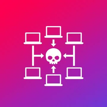 Computer virus or malware attack vector icon イラスト素材