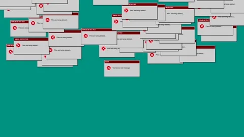 Computer virus pop-ups multiplying on screen stock footage Stock Footage 346806516