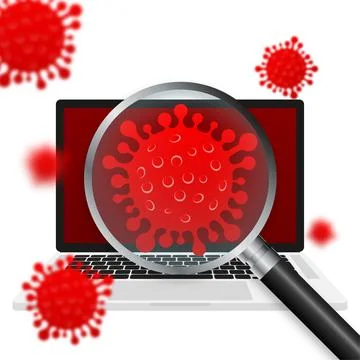 Computer virus. Programming code. Malware caution. Vector illustration. Stock Illustration