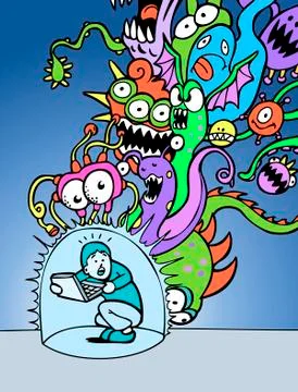 Computer virus protection Stock Illustration