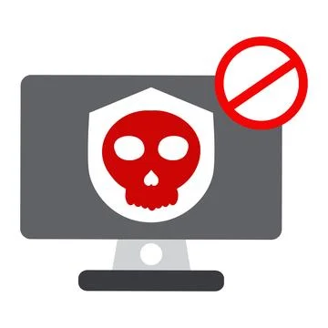 Computer virus protection illustration isolated on white background Stock Illustration