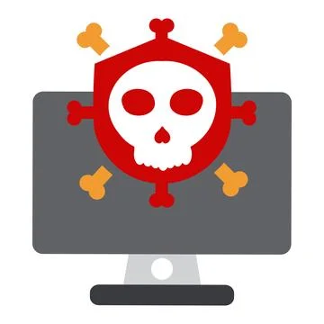 Computer virus protection illustration isolated on white background Illustrazione stock