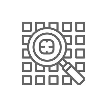 Computer virus search, security system line icon. イラスト素材