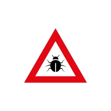 Computer virus sign warning trojan mailware. Security internet virus alert Illustrazione stock