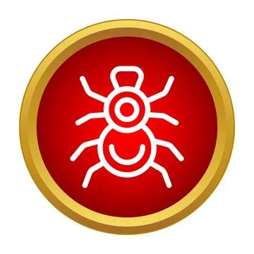 Computer virus spider bug malware icon button Stock Illustration