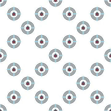 Computer Virus in Target vector Internet Security colored seamless pattern Illustrazione stock
