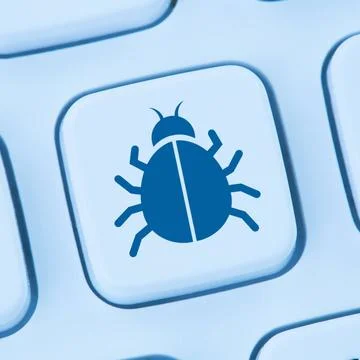 Computer Virus Trojaner Sicherheit im Internet surfen online blau web Tast... Stock Photos