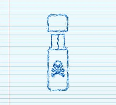 Computer virus on usb flash card. Virus protection. sketch icon. Vector stock Stock Illustration